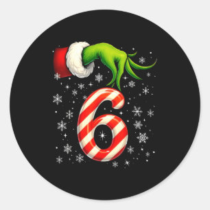 Sticker Rond Six Seven Drôle De Noël Couple Correspondant Meme 