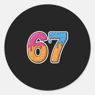 Sticker Rond Six Seven Glace Drip Gen Alpha Argot 6 7 Tendance