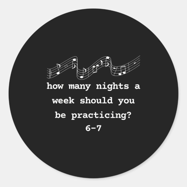 Sticker Rond Six Seven Shirt, Music Teacher 6 7 Funny Number 67 (Devant)