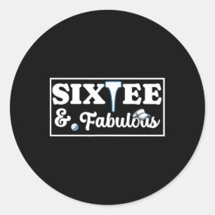 Sticker Rond Six Tee Golf Anniversaire 60e anniversaire Femme H