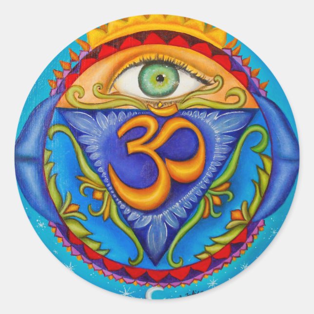 Sticker Rond Sixième chakra, Troisième oeil (Devant)