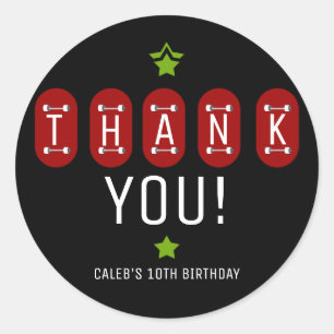 Sticker Rond Skate Boarder Skateboard Anniversaire Fête Favoris