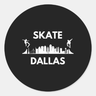 Sticker Rond Skate Dallas Tx Skateboarding Fans Dallas Skyline 