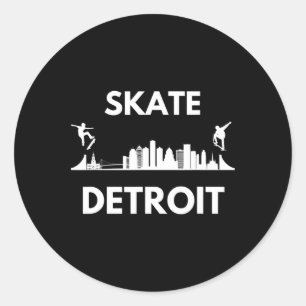 Sticker Rond Skate Detroit Mi amateurs de skateboard Detroit Sk