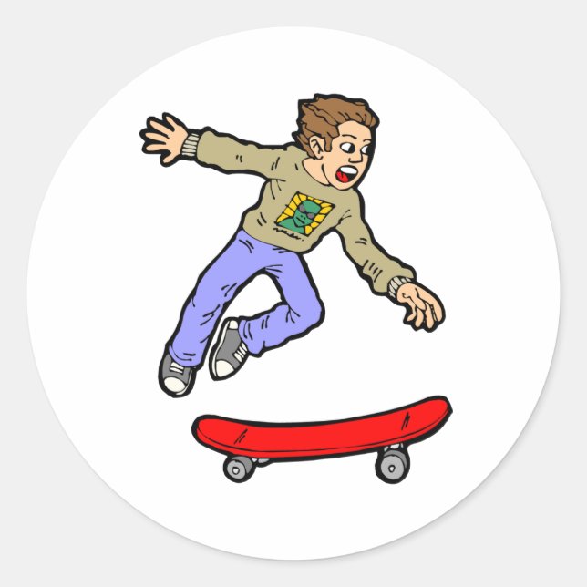 Sticker Rond Skateboard Air Jump Skateboard Fun Skateboard (Devant)