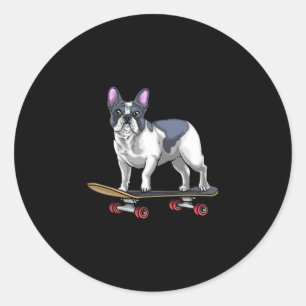 Sticker Rond Skateboard Bulldog