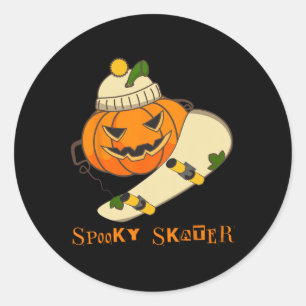 Sticker Rond Skateboard citrouille Halloween Costume amusant Sk