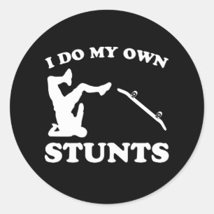 Sticker Rond Skateboard Stunts Amusants Skateboard Cadeau