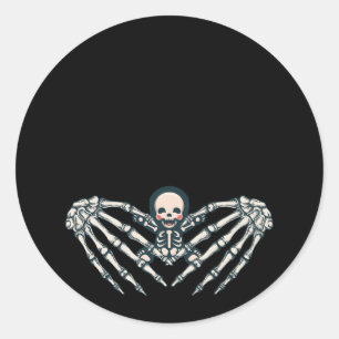 Sticker Rond Skeleton Baby Pregnant Xray Skeleton bébé Maman Ha