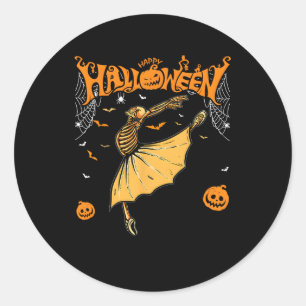 Sticker Rond Skeleton Ballerinas Ballet Dance Cute Halloween Co