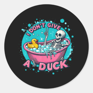 Sticker Rond Skeleton Bath Humour Caoutchouc Canard Funny Hallo