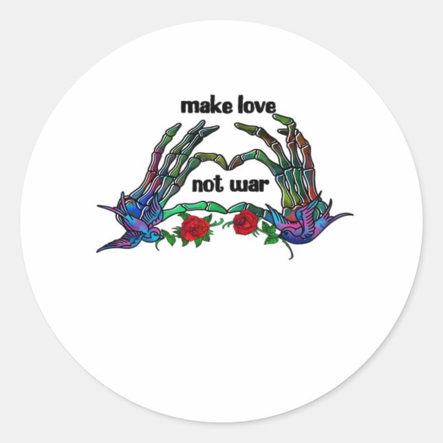 Sticker Rond Skeleton conception de coeur main (Devant)