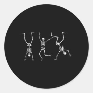 Sticker Rond Skeleton Dance Challenge Halloween effrayant Skele
