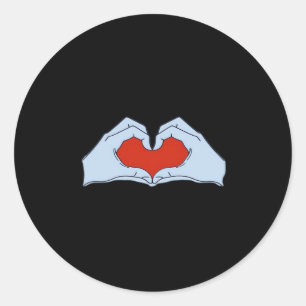 Sticker Rond Skeleton Heart Hands Classic & Basic Halloween