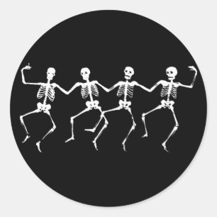 Sticker Rond Skeletons de danse II