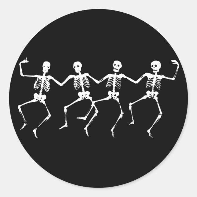 Sticker Rond Skeletons de danse II (Devant)
