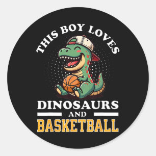 Sticker Rond Sketll Dinosaure T Rex Joueur Hommes Enfants Garço