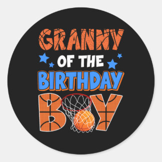 Sticker Rond Sketll Granny Of The Birthday Boy Family Correspon
