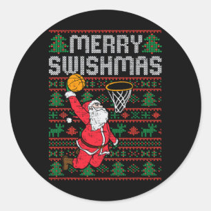 Sticker Rond Sketll Noël dégueu Xmas Santa Sports Hommes Garçon