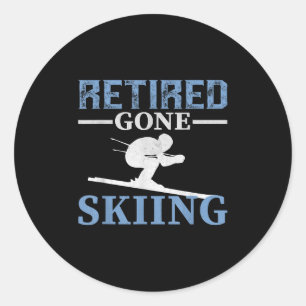 Sticker Rond Ski À La Retraite