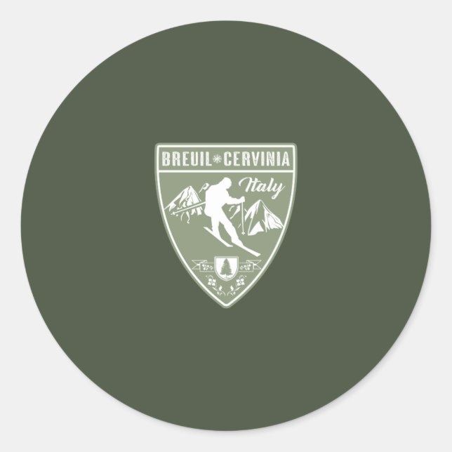 Sticker Rond Ski Breuil-Cervinia Italie (Devant)