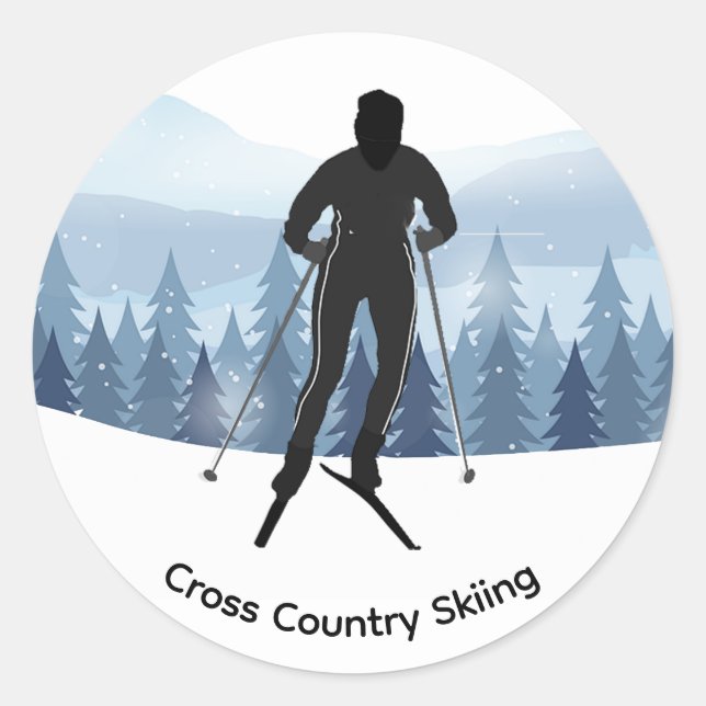 Sticker Rond Ski de fond (Devant)