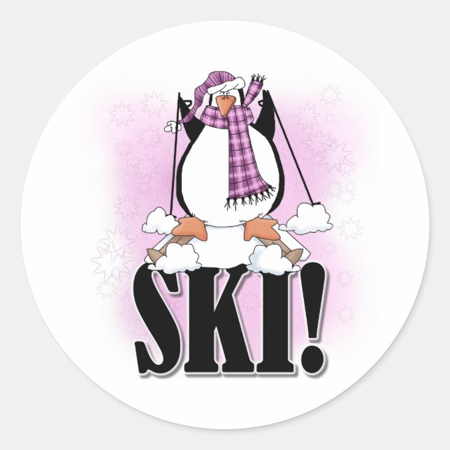 Sticker Rond Ski de Penguin (Devant)