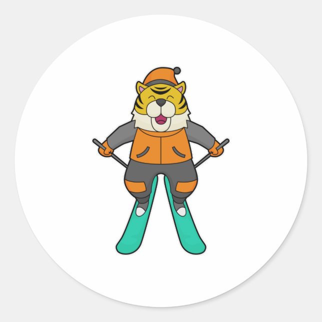 Sticker Rond Ski de Tiger (Devant)