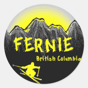 Sticker Rond Ski du Canada de Colombie-Britannique de Fernie