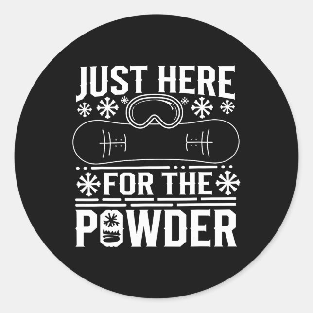 Sticker Rond Ski Et Snowboard Débutant Sports D'Hiver Fin (Devant)