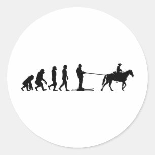 Sticker Rond Ski hivernal Cheval Ski hivernal Ski Saut Sport
