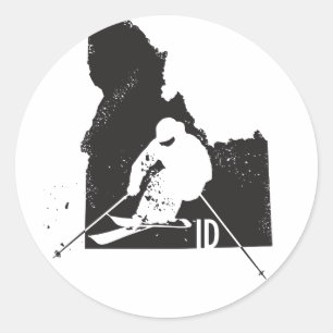 Sticker Rond Ski Idaho