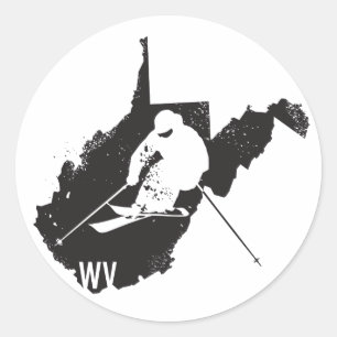 Sticker Rond Ski la Virginie Occidentale
