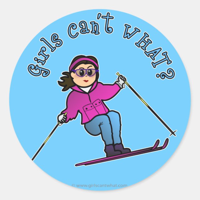 Sticker Rond Ski léger de neige (Devant)