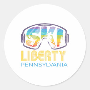 Sticker Rond Ski Liberty Pennsylvanie Vacances ski