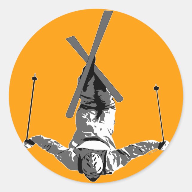 Sticker Rond Ski libre (Devant)