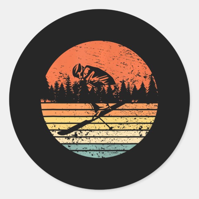 Sticker Rond Ski libre Ski (Devant)