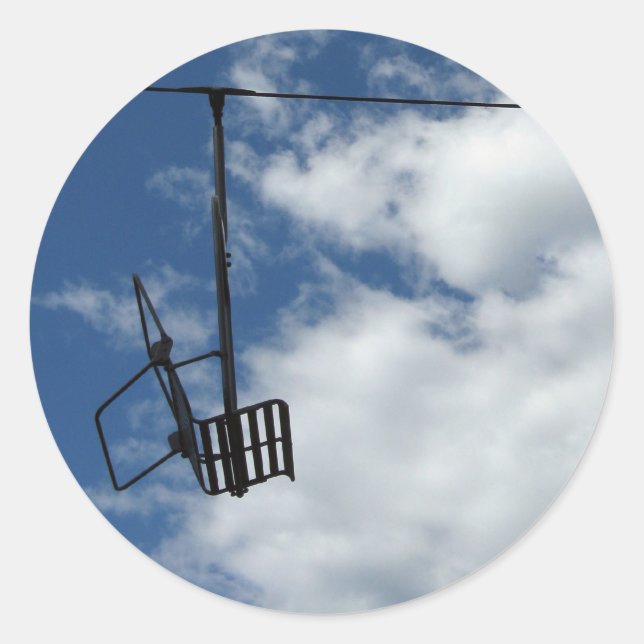 Sticker Rond Ski Lift et Sky (Devant)