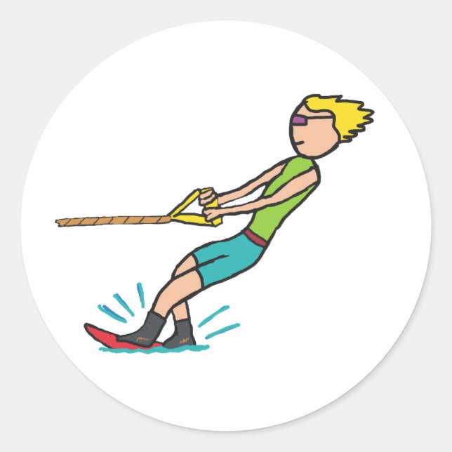 Sticker Rond Ski nautique (Devant)