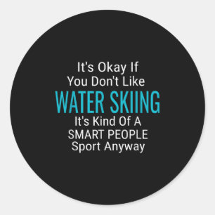 Sticker Rond ski nautique skieur d'eau skieurs d'eau drôle cita