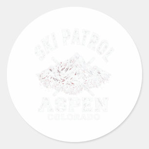 Sticker Rond Ski Patrol Aspen Colorado Ski Et Snowboard