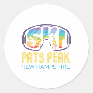 Sticker Rond Ski Pats Peak New Hampshire Vacances