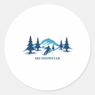 Sticker Rond Ski Snowstar Station de ski Illinois Ski Ski Skieu