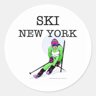 Sticker Rond Ski SUPÉRIEUR New York