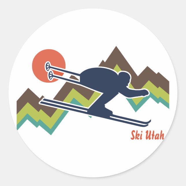 Sticker Rond Ski Utah (Devant)
