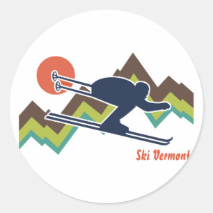 Sticker Rond Ski Vermont