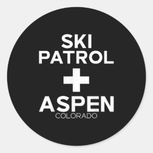 Sticker Rond Ski vintage Patrol Aspen T Shirt Snowboard Ski