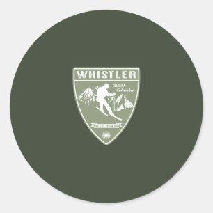 Sticker Rond Ski Whistler Colombie-Britannique
