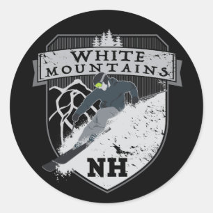 Sticker Rond Ski White Mountains, NH