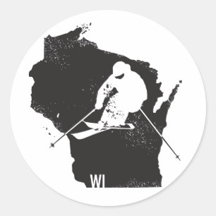 Sticker Rond Ski Wisconsin